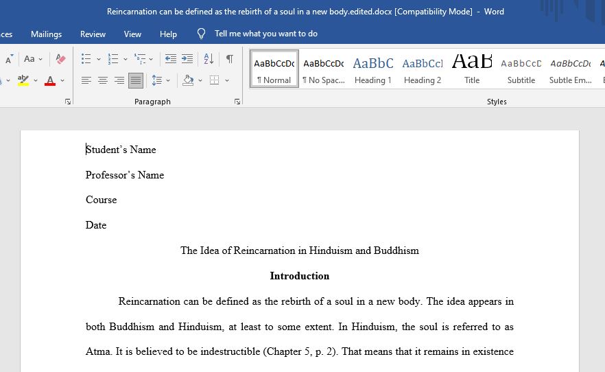 The Idea of Reincarnation in Hinduism and Buddhism