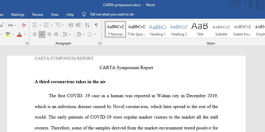 CARTA Symposium Report