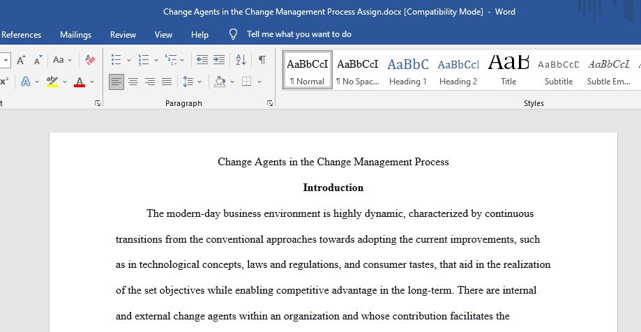 Change Agents in the Change Management Process 
