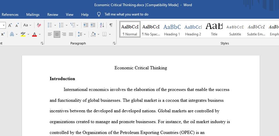 Economic Critical Thinking