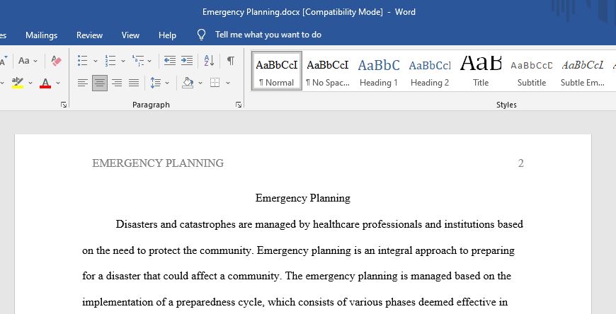 Emergency Planning