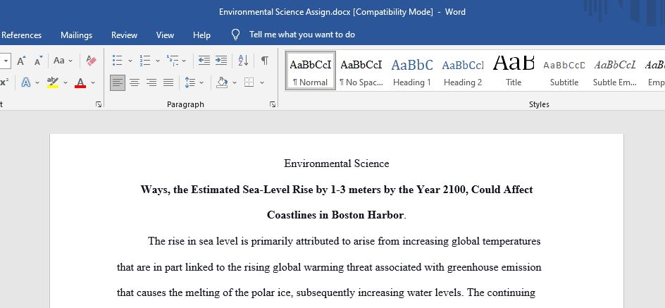 How might Sea-Level Rise estimated to be 1-3 meters by 2100 affect the coastlines in Boston Harbor