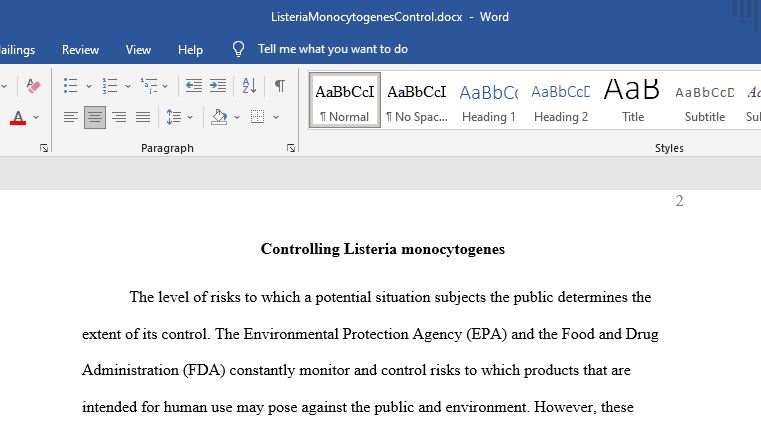The level of risks to which a potential situation subjects the public determines the extent of its control. The Environmental Protection Agency 