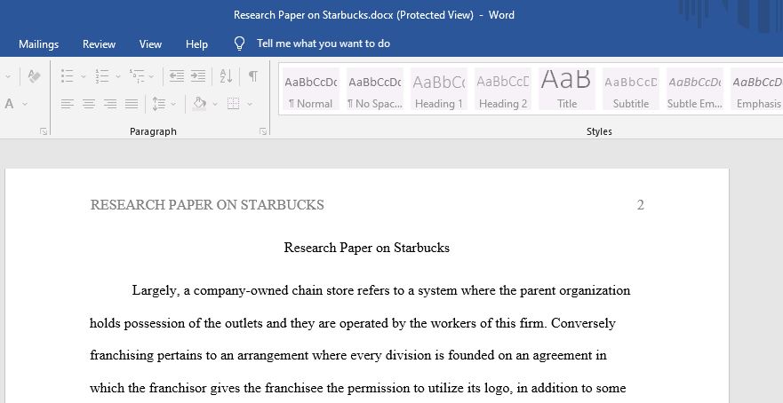 this paper explains why Starbucks still possesses a huge total of company-owned stores as opposed to franchising, and whether it is resisting the latter inclination of other food-service retailers.