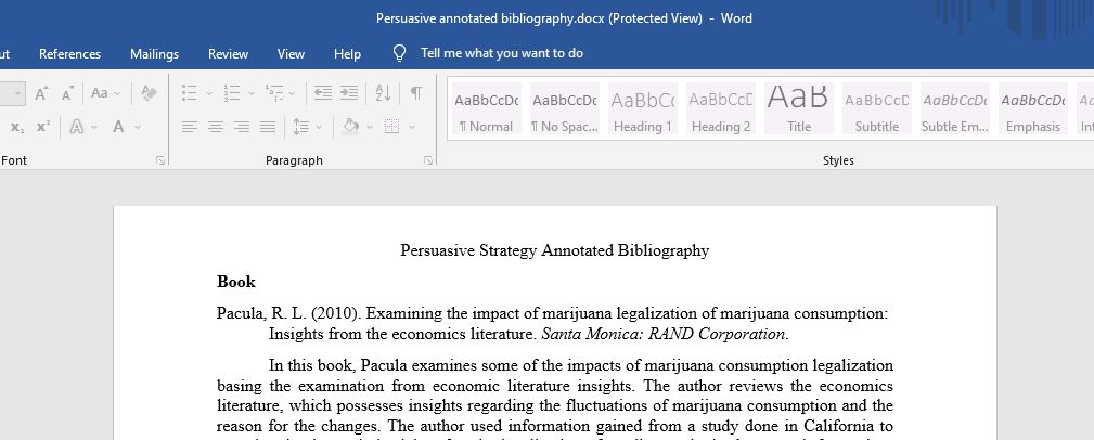 Persuasive Strategy Annotated Bibliography