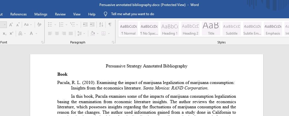 Persuasive Strategy Annotated Bibliography