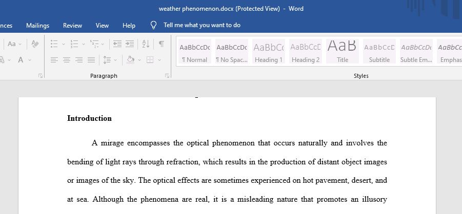 Mirages Weather Phenomena