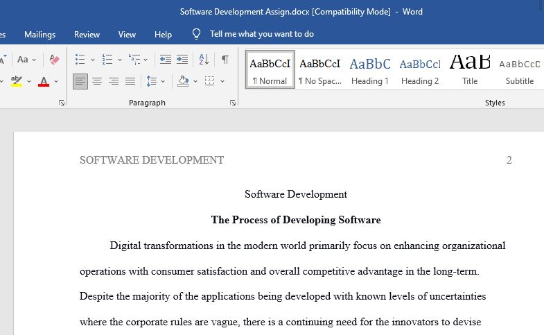 overall process of developing new software​