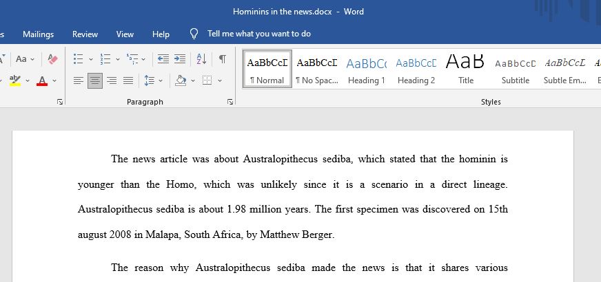 Homininins in the news