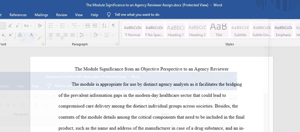  Subject: Re: Why is module 3 so important from an objective evidence perspective to an agency reviewer? 
