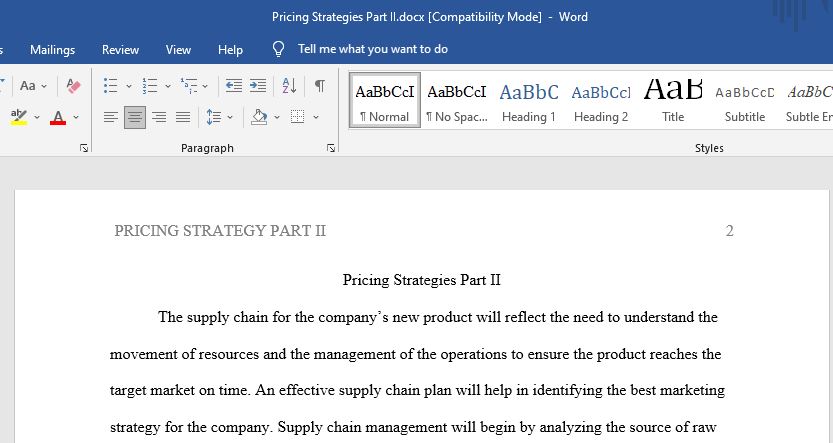 The supply chain for the company’s new product will reflect the need to understand the movement of resources and the management of the operations to ensure the 