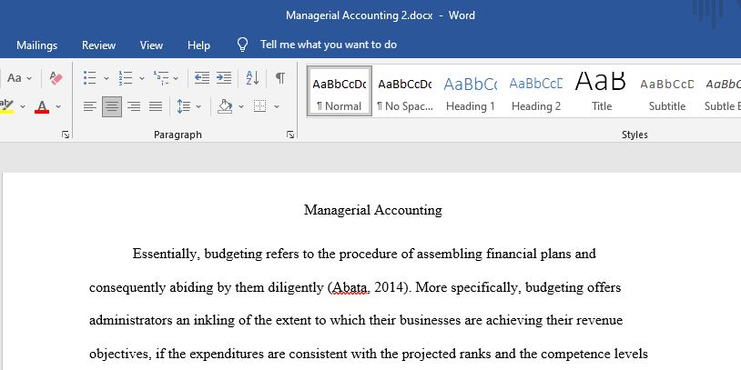 managerial accounting: D1.