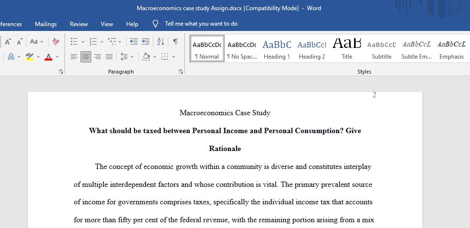 What should be taxed - Personal Income or Personal Consumption and why?