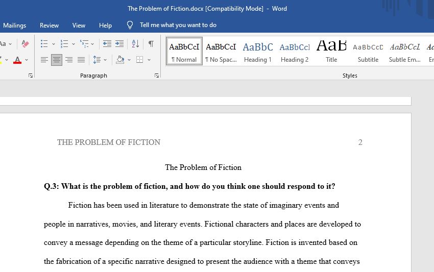 What is the problem of fiction, and how do you think one should respond to it?