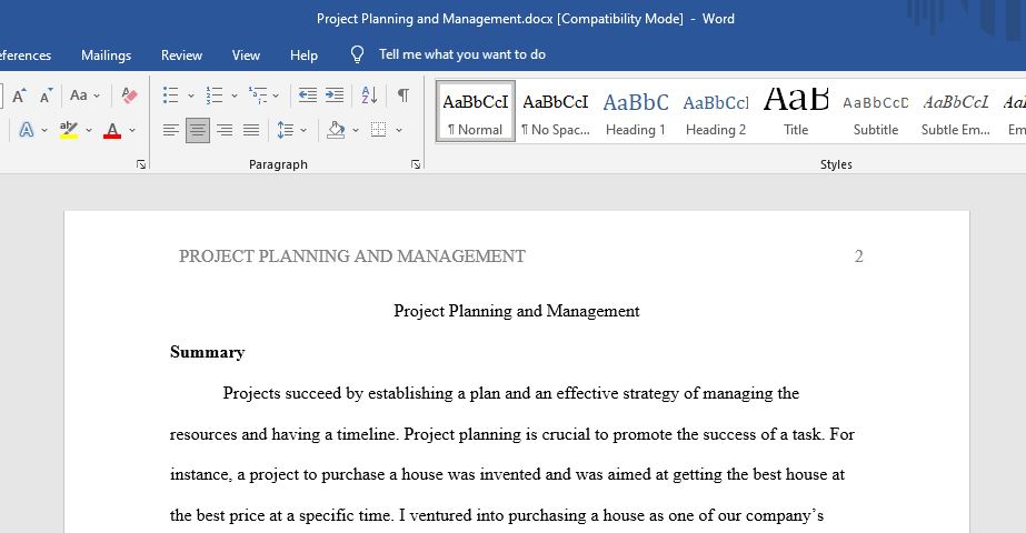 Project Planning and Management