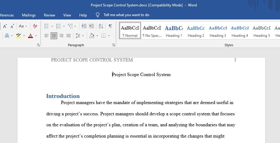 Project Scope Control System