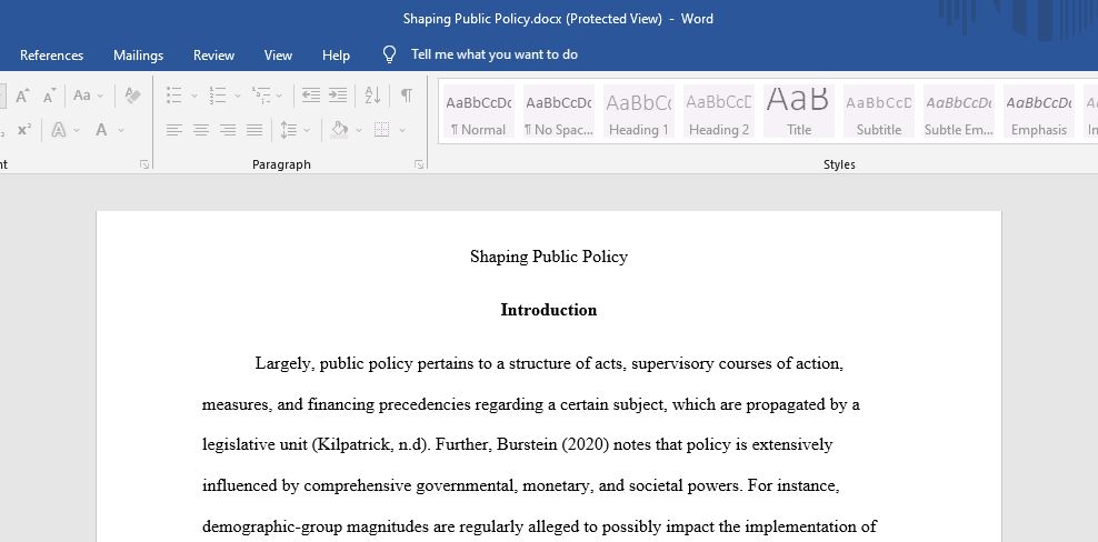 Shaping Public Policy