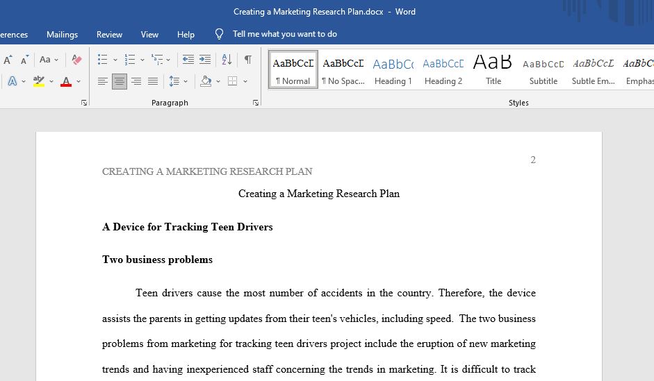 Creating a Marketing Research Plan 