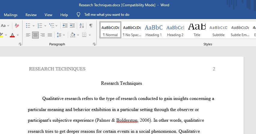 1.Differentiate between Quantitative vs. Qualitative research. Give examples from the articles you have referred in assignment 