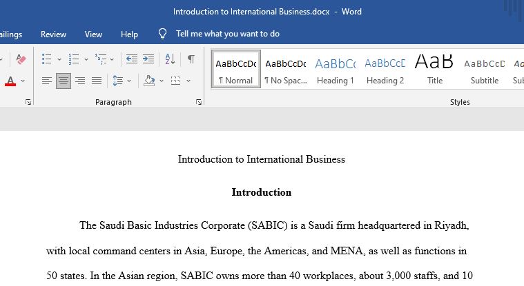 Introduction to International Business