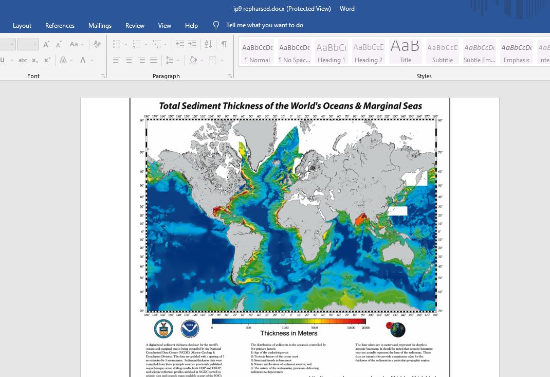 INTERNET PROBLEM 9 OCEAN SEDIMENT