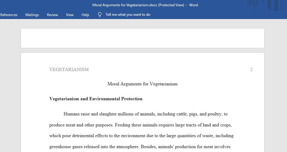 Moral Arguments for Vegetarianism