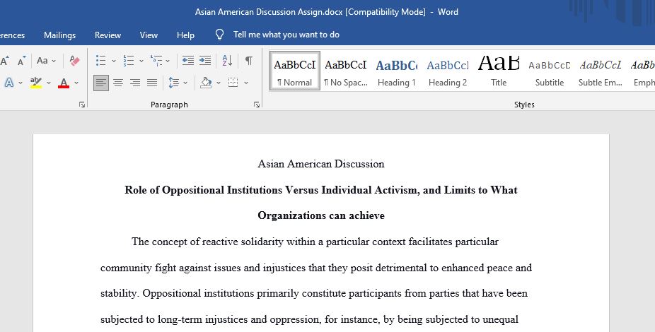 Asian American Discussion