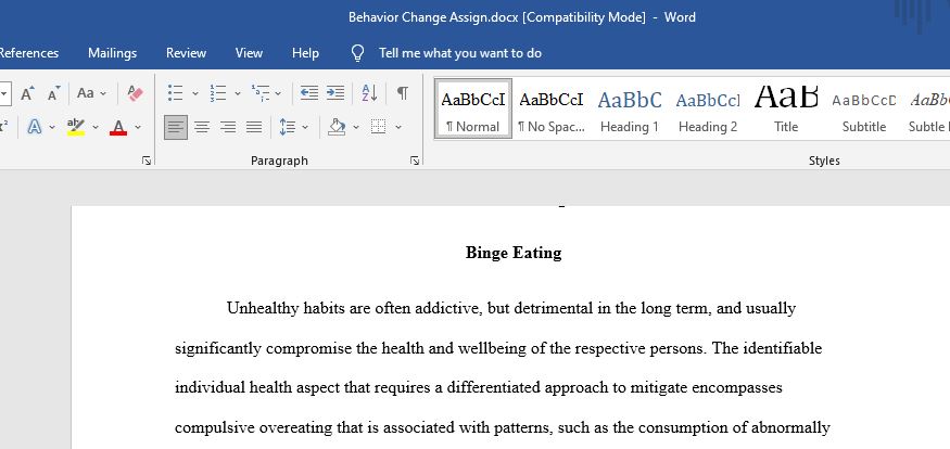 Behavior Change Project
