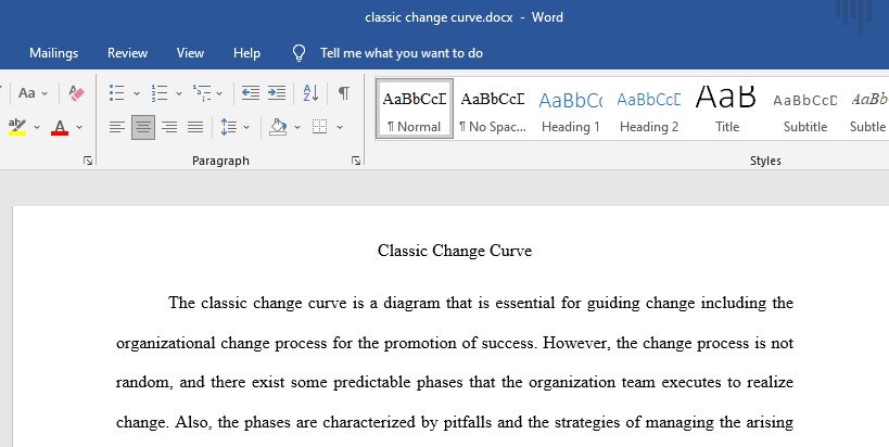 Briefly summarize the “classic change curve.”