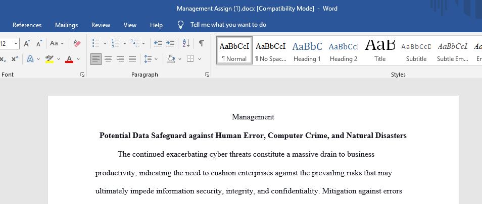 Describe a potential data safeguard for each of the threats you identified in your answer to question 1. If no data safeguard is appropriate to a business, explain why.