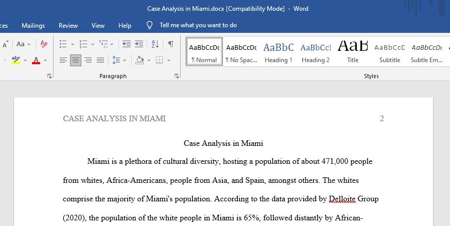 Case Analysis in Miami