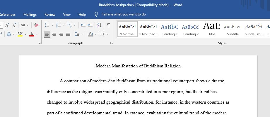 Modern Manifestation of Buddhism