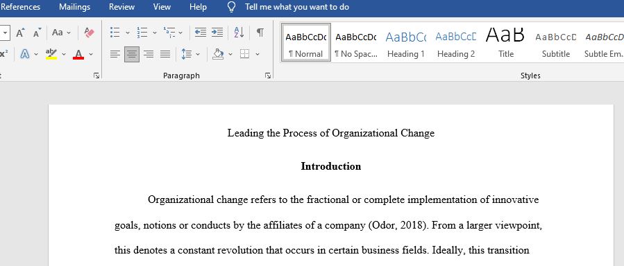 Leading the Process of Organizational Change 