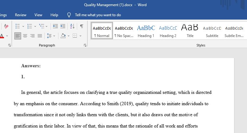 Use quality improvement tools and practices for continuous improvement to achieve the organizational change and transformation. 