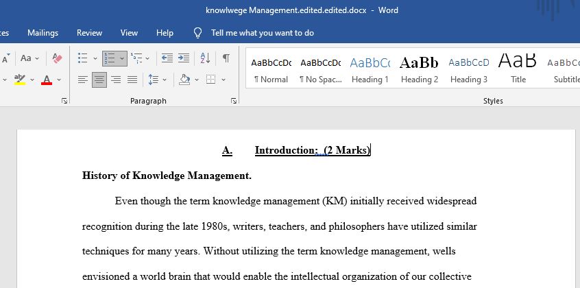 Highlight the role of Knowledge management cycle for the development of organisations in a sustainable way.