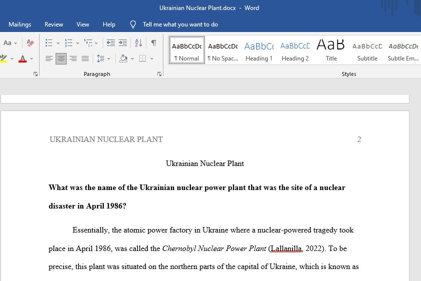What was the name of the Ukrainian nuclear power plant that was the site of a nuclear disaster in April 1986?