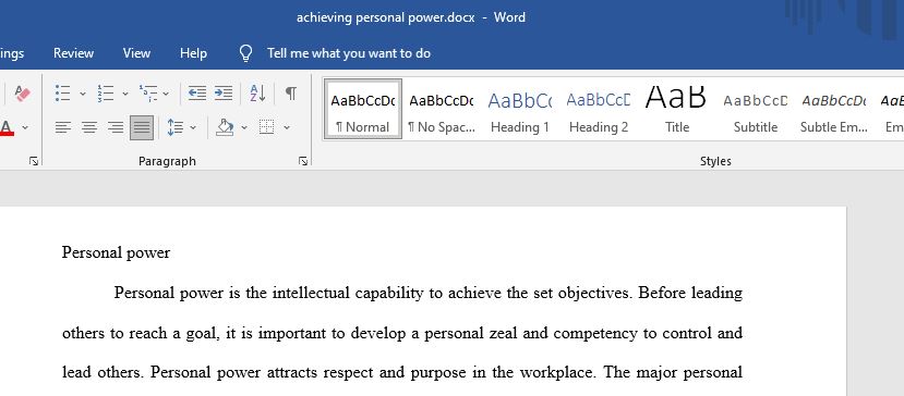 Personal power