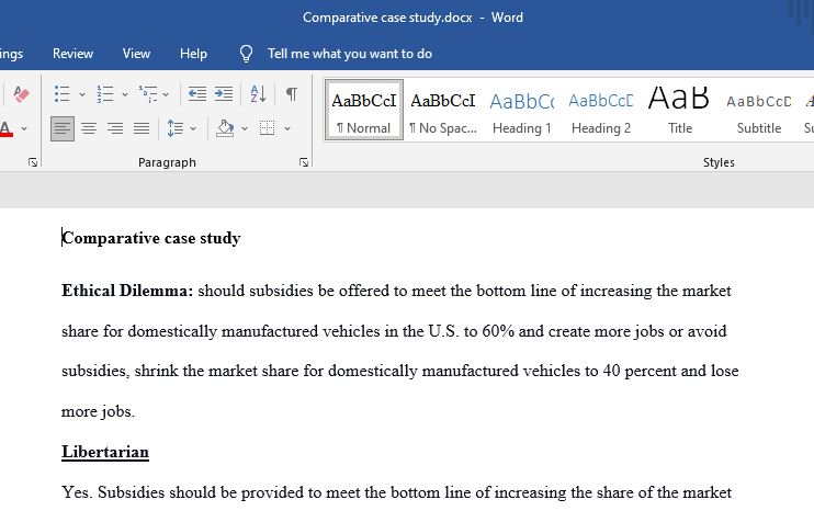 Create an ethical dilemma and then pretend you are a utilitarian and explain what a utilitarian would do AND then pretend you are a libertarian and explain how a libertarian would resolve the issue also Kant's theory " this is what I meant by 3 methodologies.  